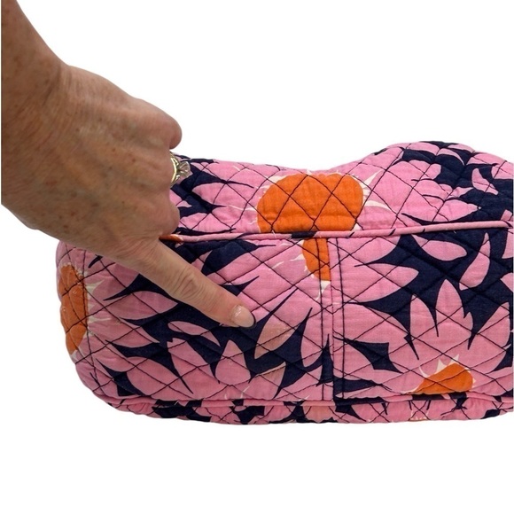 Vera Bradley Reversible Shoulder Bag Loves Me Pink/Navy/Orange USED - Picture 10 of 16